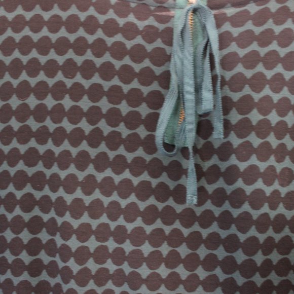 LOFT Soft Green Black Dot Zip Back Top S - Picture 4 of 6